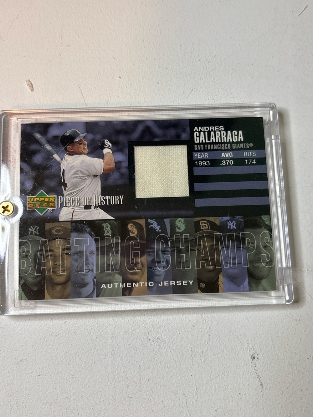 Upper Deck Piece of History Andres Galarraga Game Used Jersey Batting Champs